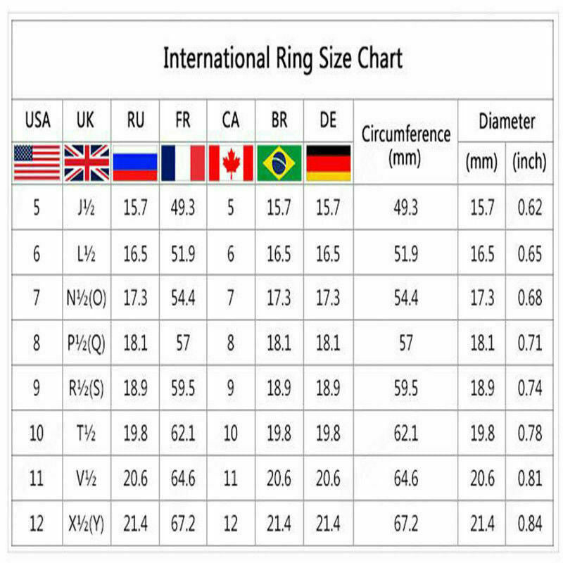 Gorgeous Silver Rings for Women Simulated White Sapphire Rings Jewelry Size 6-10