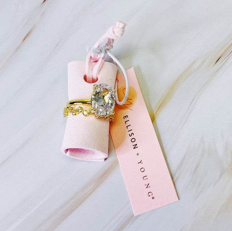 Lovely Oval Cut Solitaire Ring Set of 2