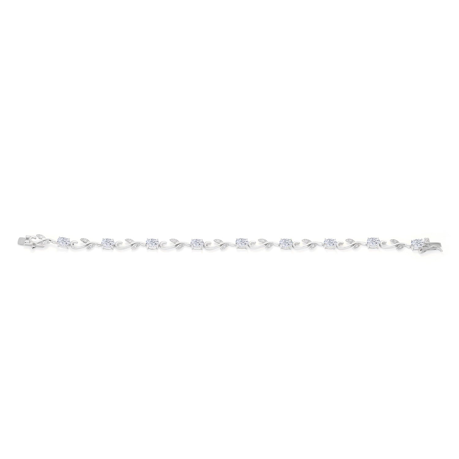 925 Sterling Silver White Diamond Bracelet for Women Set with Moissanite (4.63 Cttw)