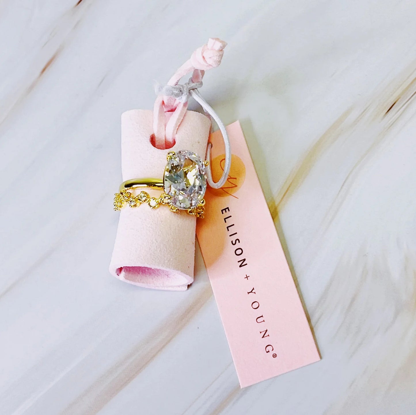 Lovely Oval Cut Solitaire Ring Set of 2