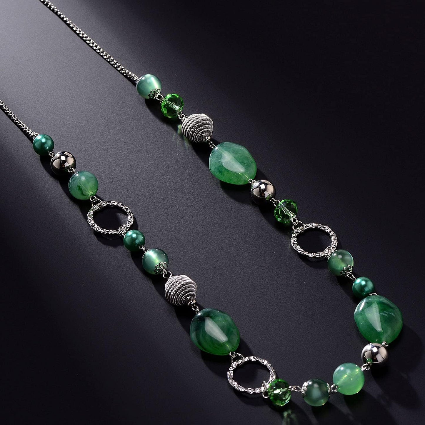 Long Beaded Necklaces for Women - Sweater Chain Fashion Jewelry Necklace Gifts for Women