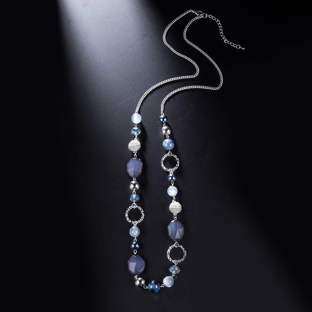 Long Beaded Necklaces for Women - Sweater Chain Fashion Jewelry Necklace Gifts for Women