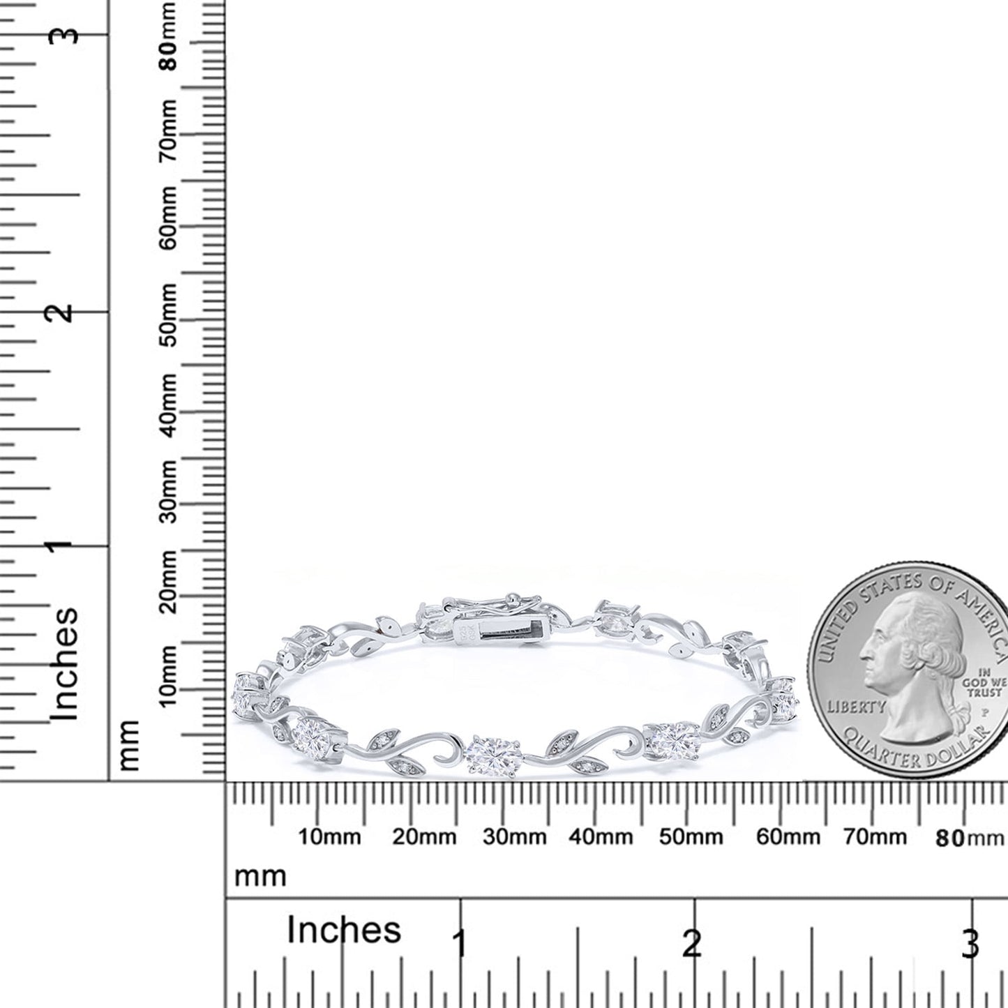 925 Sterling Silver White Diamond Bracelet for Women Set with Moissanite (4.63 Cttw)