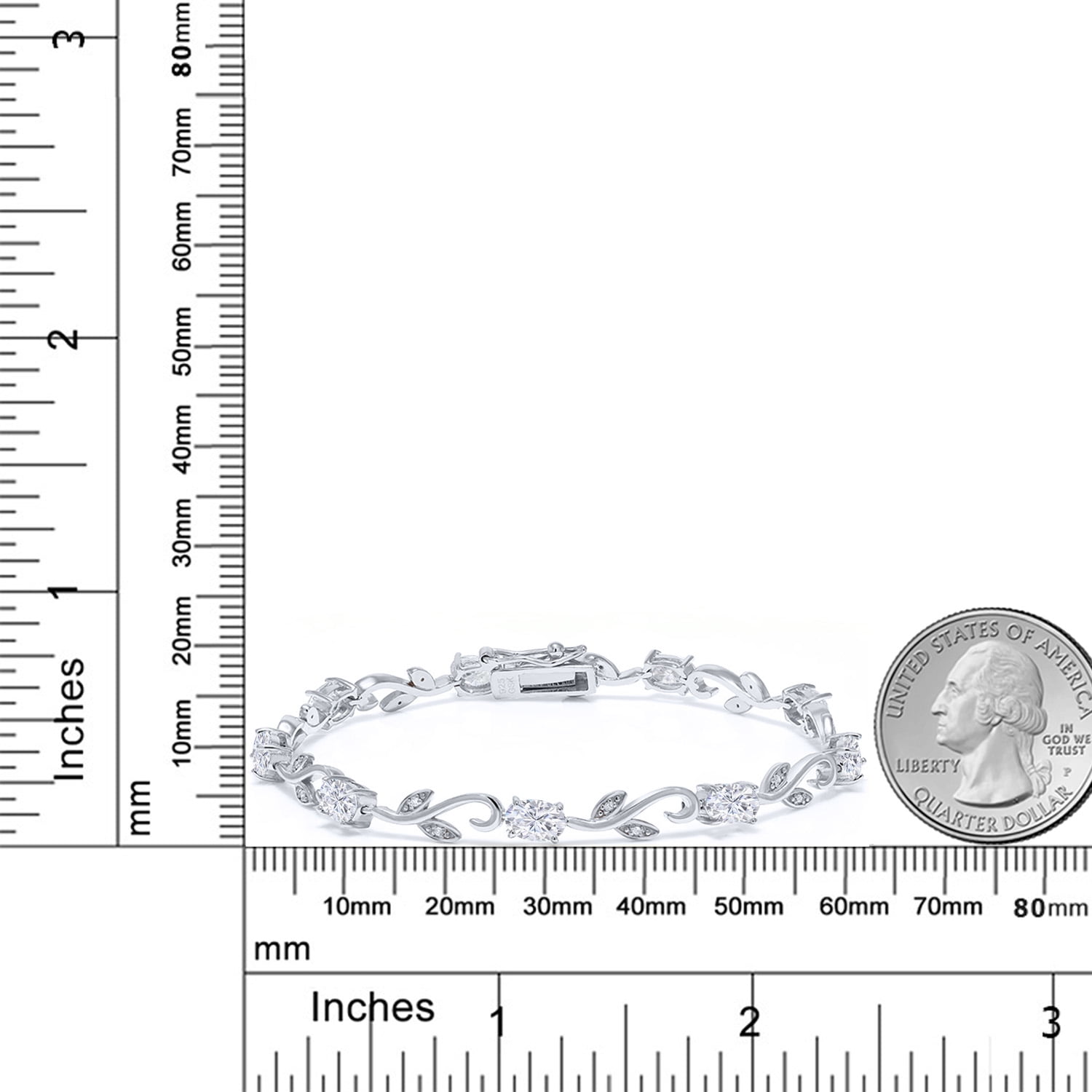 925 Sterling Silver White Diamond Bracelet for Women Set with Moissanite (4.63 Cttw)