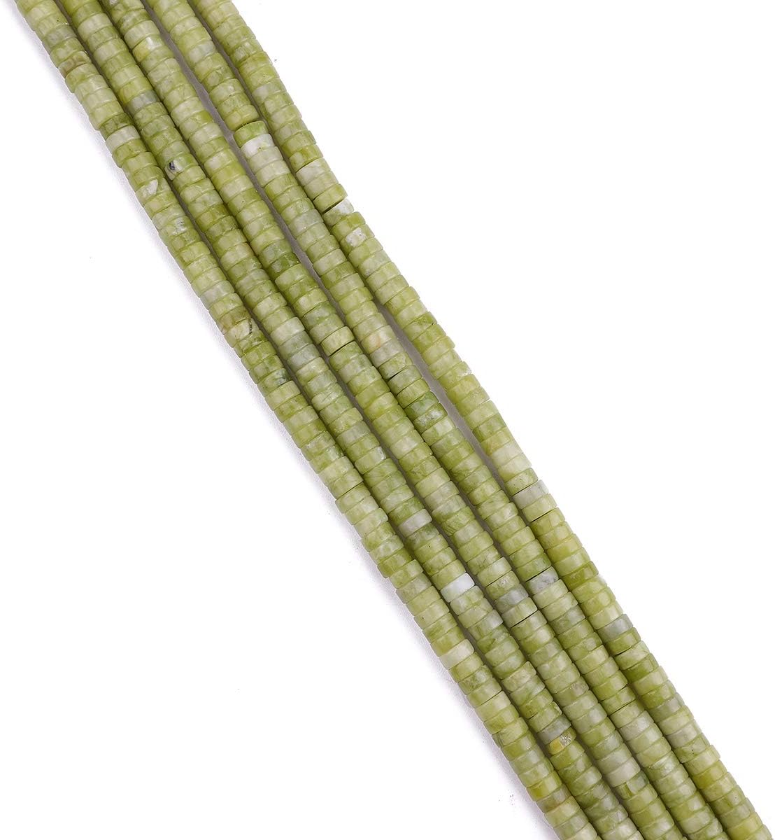 Natural Taiwan Jade Spacer Beads Caps Loose Semi Gemstone for Beading Jewelry Making 6Mmx3Mm 38Cm