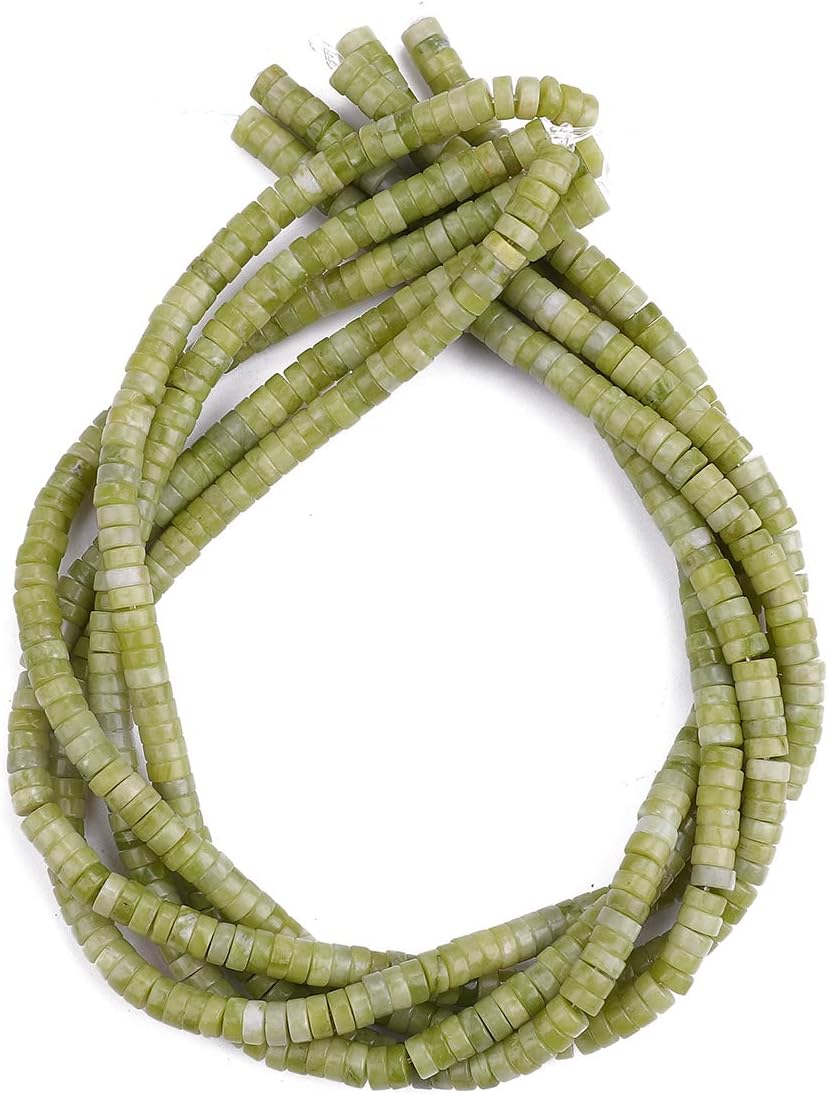 Natural Taiwan Jade Spacer Beads Caps Loose Semi Gemstone for Beading Jewelry Making 6Mmx3Mm 38Cm