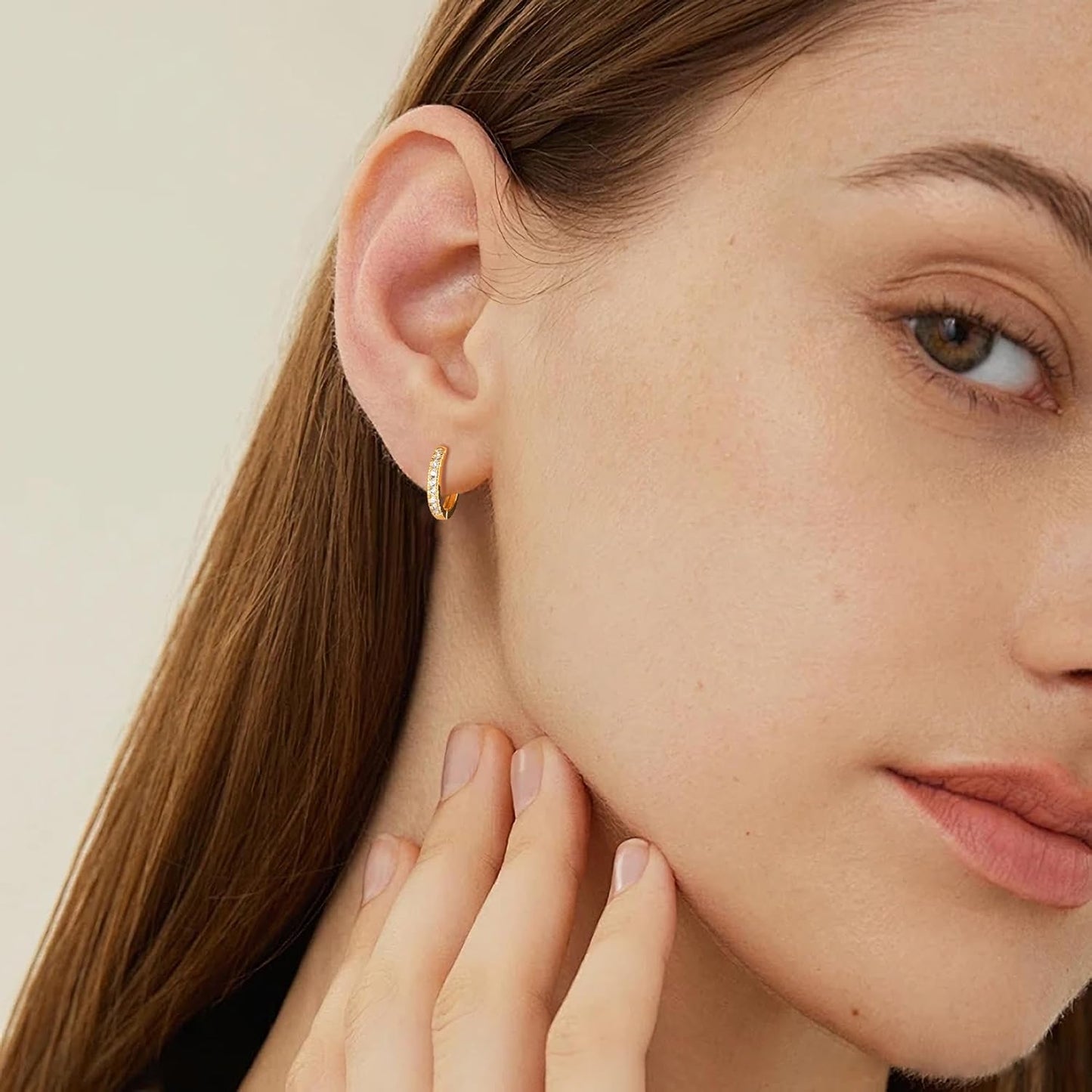 3 Pairs Small Hoop Earrings Tiny Cartilage Earrings for Women Cubic Zirconia Earrings Huggie Hoop Ear Piercing Earrings for Men 8Mm 10Mm 12Mm