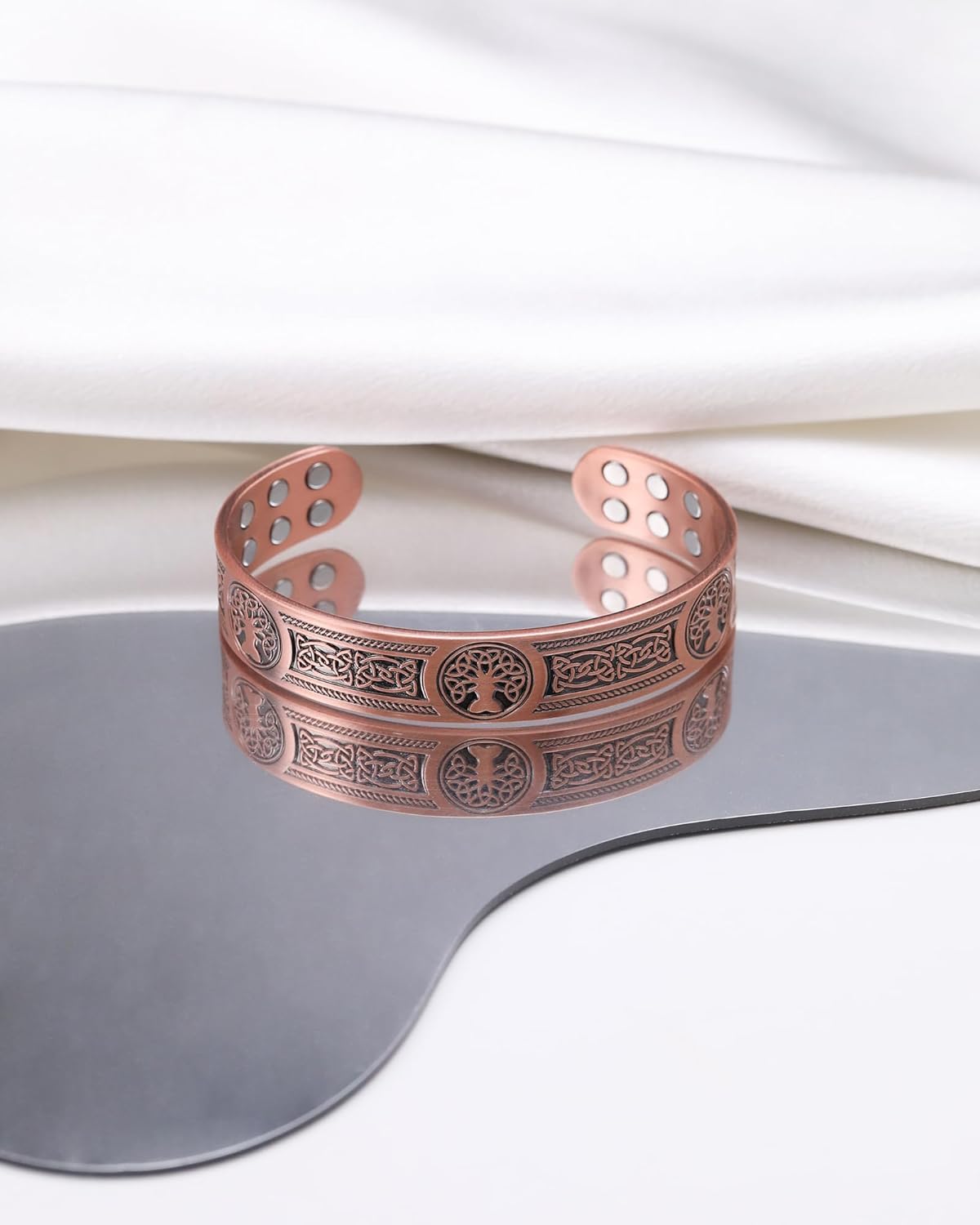 Copper Bracelet for Men, 18X Strength Mens Magnetic Bracelets with 3,800 Gauss Magnets, 99.99% Pure Solid Copper Jewelry Gift
