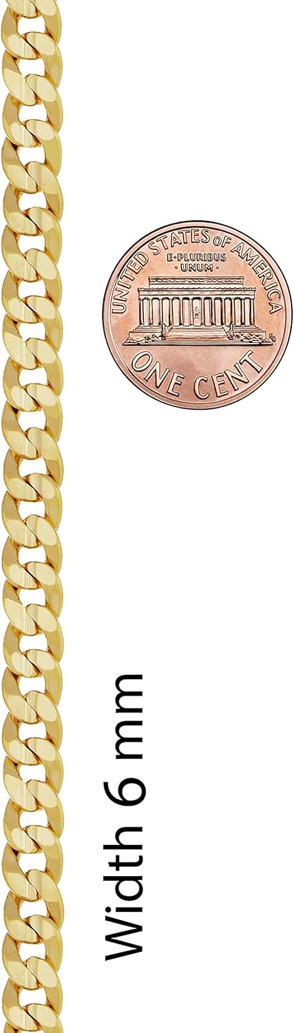 Cuban Link Chain Necklace 24K Gold Plated for Men and Women (6Mm & 9.5Mm)