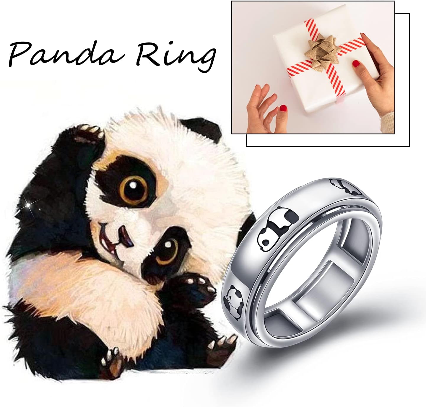 Spinner Rings for Anxiety,S925 Sterling Silver Fidget Anxiety Worry Relieving Boredom ADHD Autism Band Rings for Teen Girls