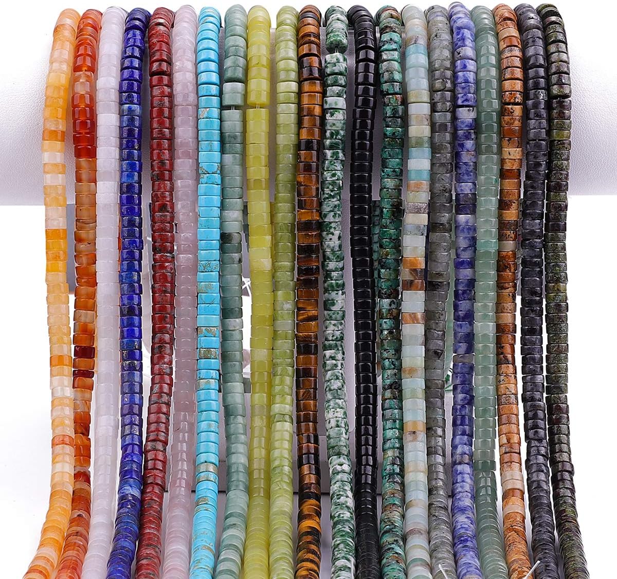 Natural Taiwan Jade Spacer Beads Caps Loose Semi Gemstone for Beading Jewelry Making 6Mmx3Mm 38Cm