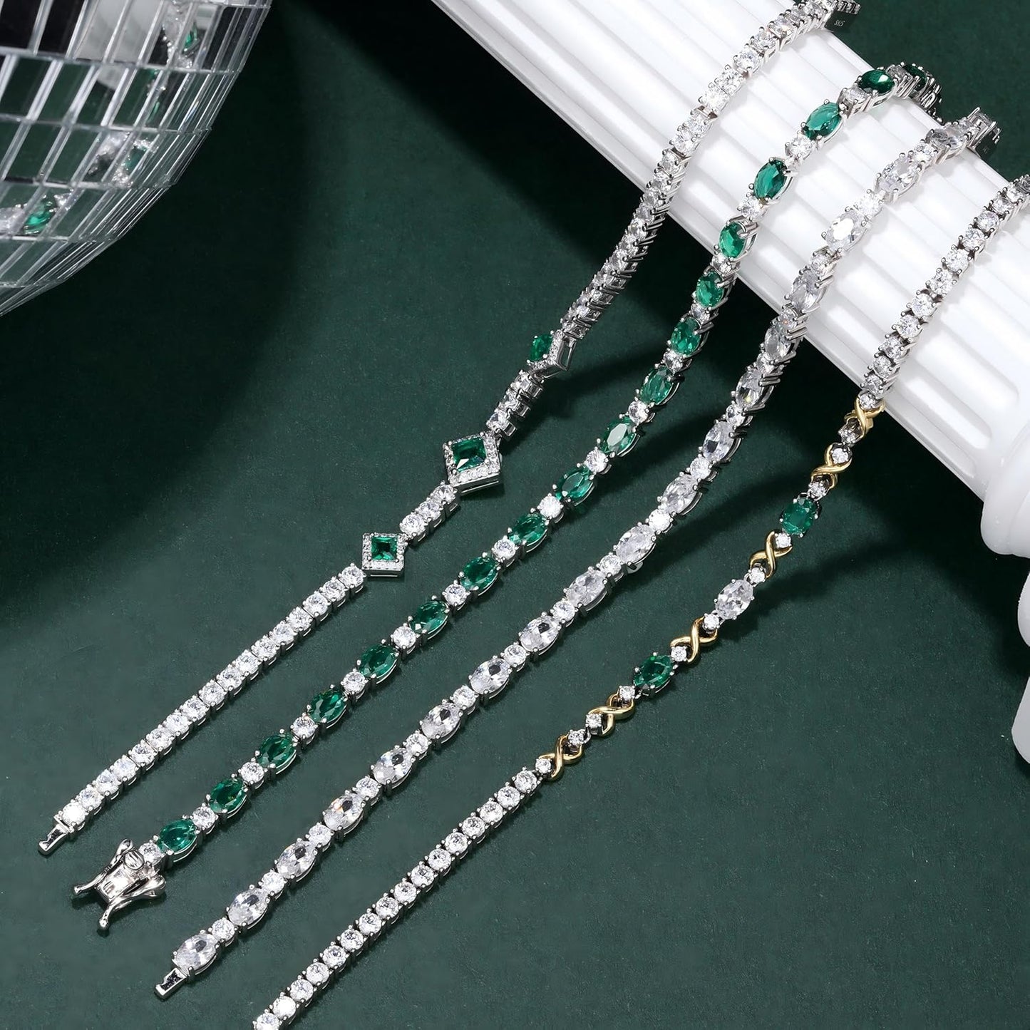 Birthstone Bracelets Sterling Silver Tennis Bracelets Charm Fine Jewelry Birthday Gifts for Women 7"