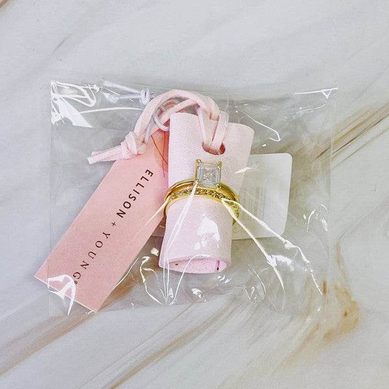 Emerald Cut Solitaire Ring Set of 2