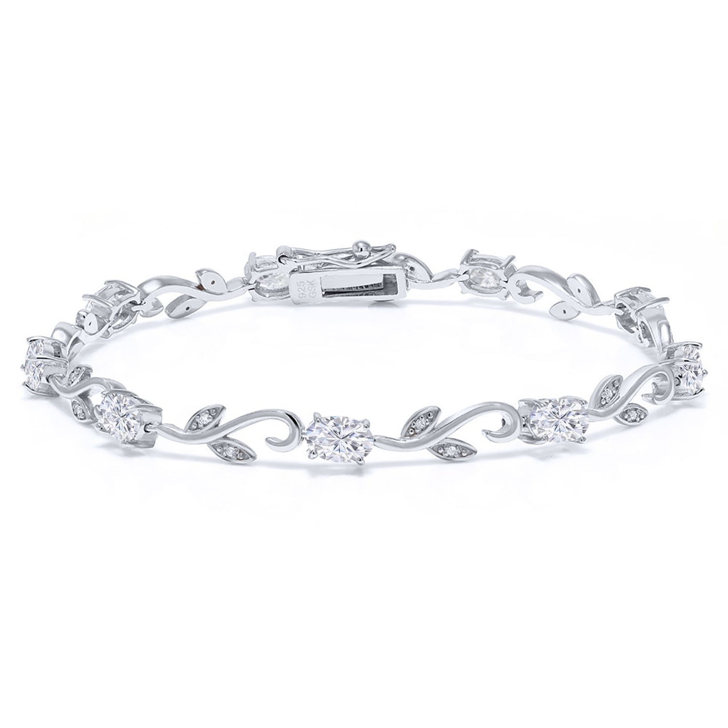 925 Sterling Silver White Diamond Bracelet for Women Set with Moissanite (4.63 Cttw)