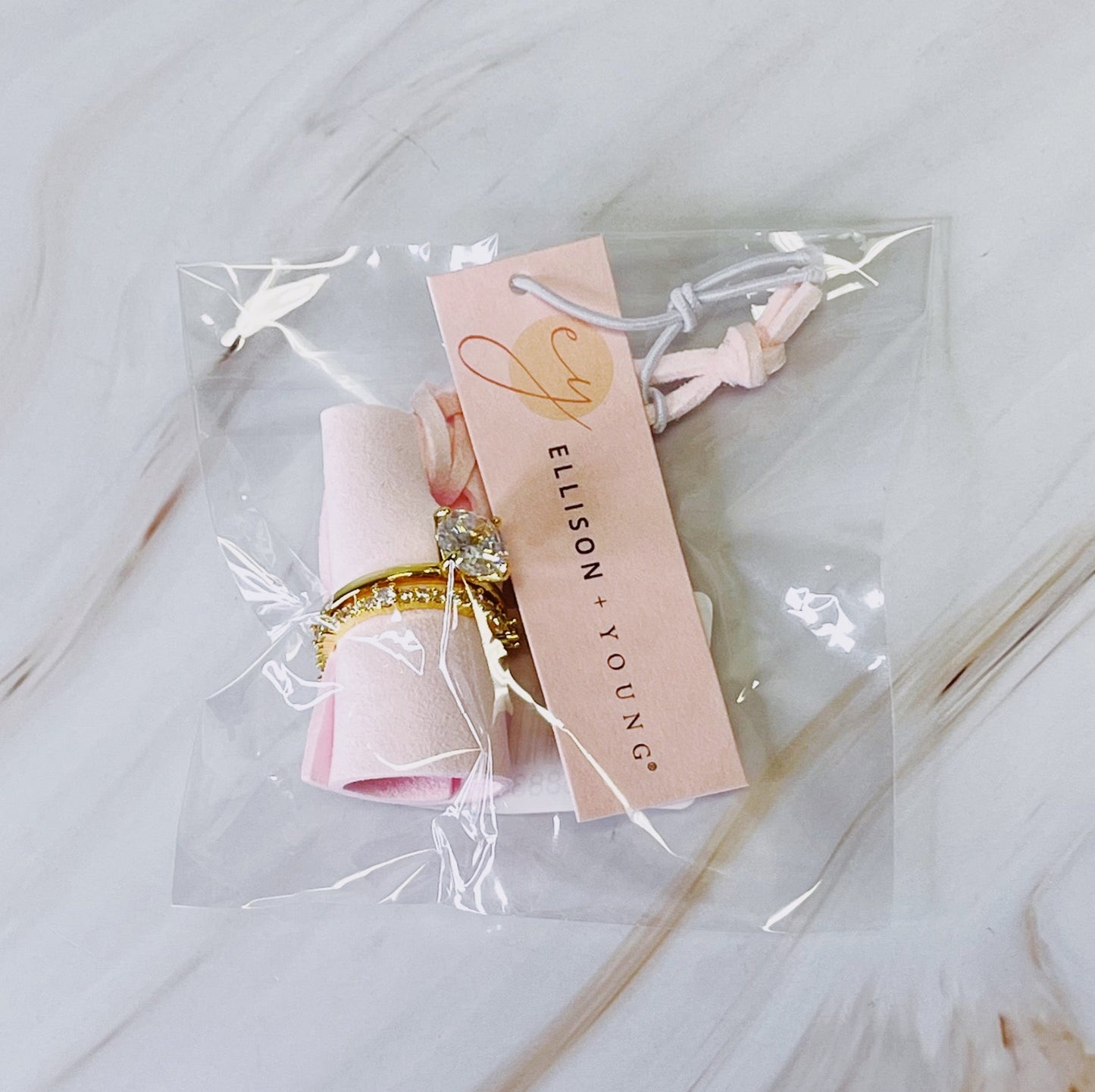 Romantic round Cut Solitaire Ring Set of 2