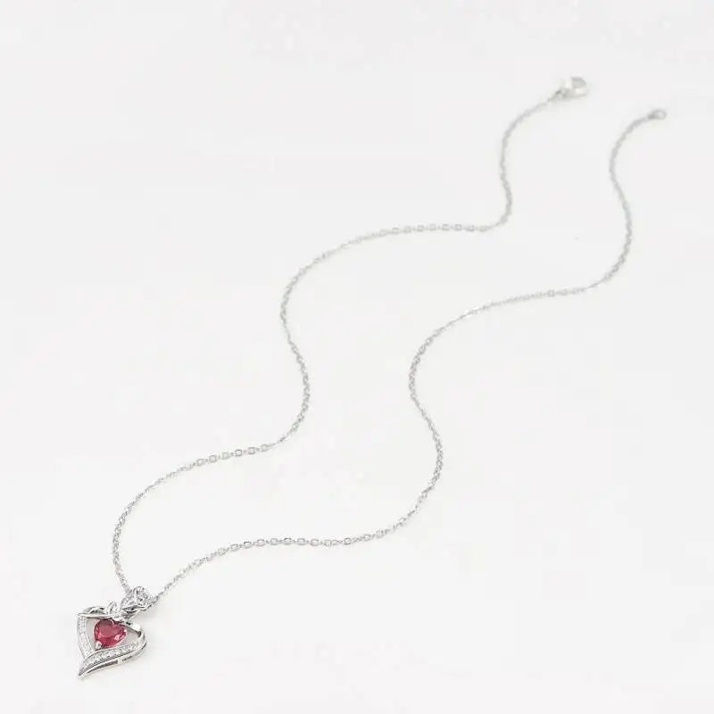 925 Sterling Silver Birthstone Necklace Rose Flower Heart Pendant Jewelry Christmas Valentines Mother'S Day Gifts for Women Mom Wife/Lover