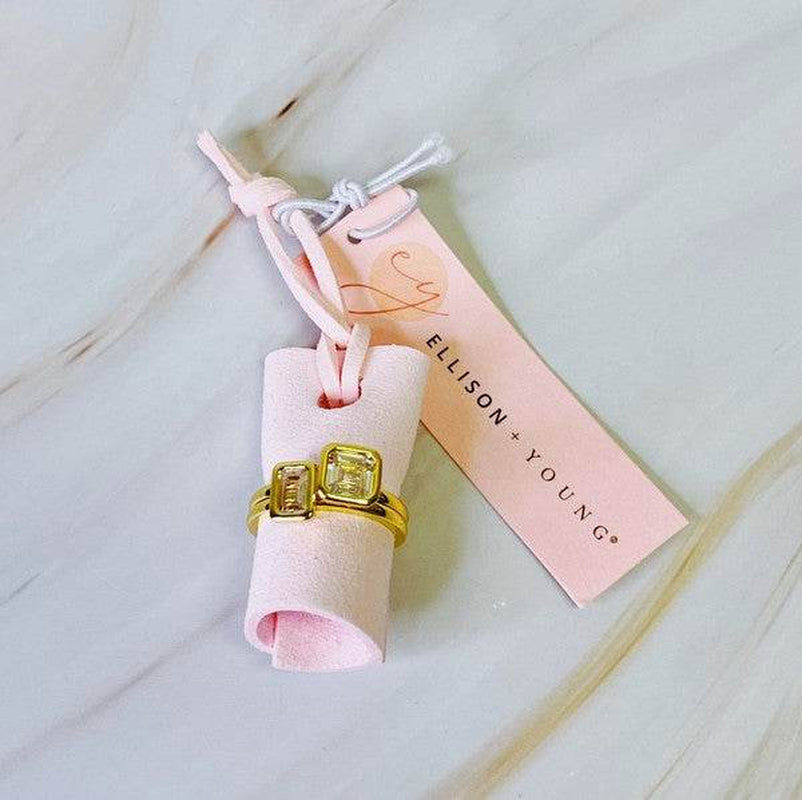 Asscher Cut Duo Ring Set of 2