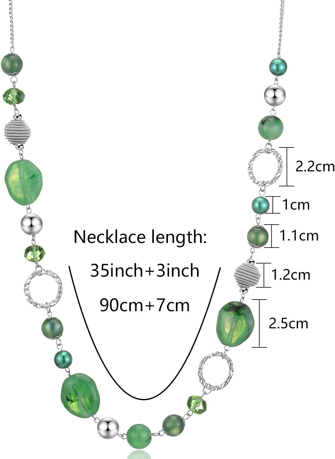 Long Beaded Necklaces for Women - Sweater Chain Fashion Jewelry Necklace Gifts for Women