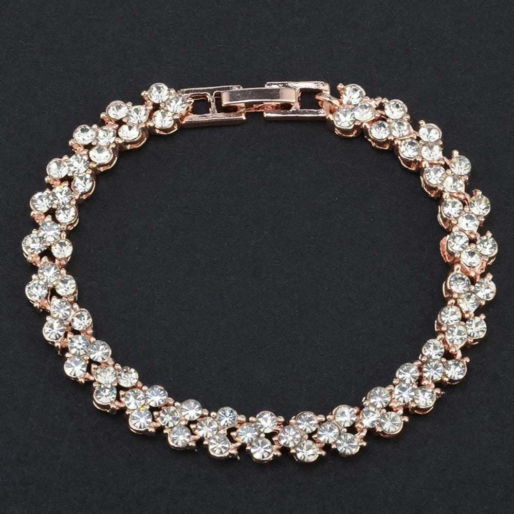 Women'S Tennis Bracelets Luxury Slender Rose Gold Plated Bracelet with Sparkling Cubic Zirconia Bracelet Jewelry Gifts for Her