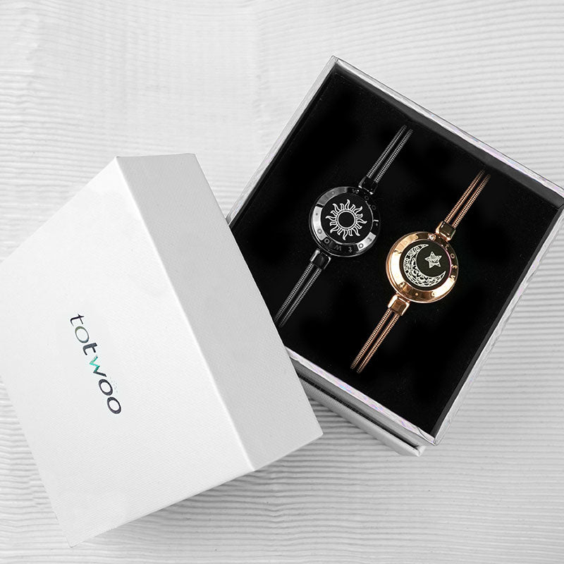 Sun & Moon Touch Bracelets with Snake Chain