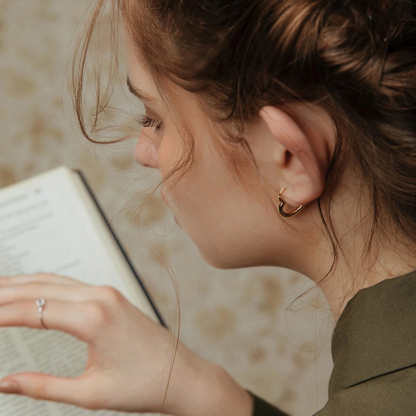 3 Pairs Small Huggie Hoop Earrings Set 14K Gold Plated Hypoallergenic Heart Hoop Earrings for Women Gifts for Mom