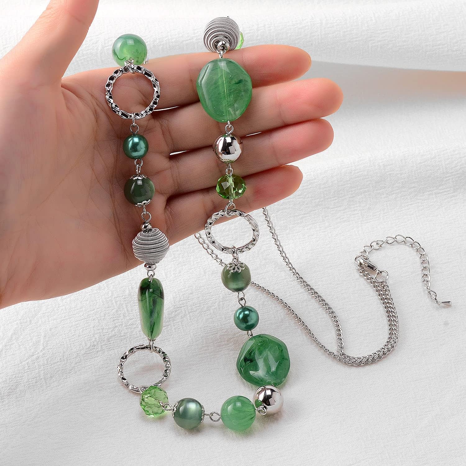 Long Beaded Necklaces for Women - Sweater Chain Fashion Jewelry Necklace Gifts for Women