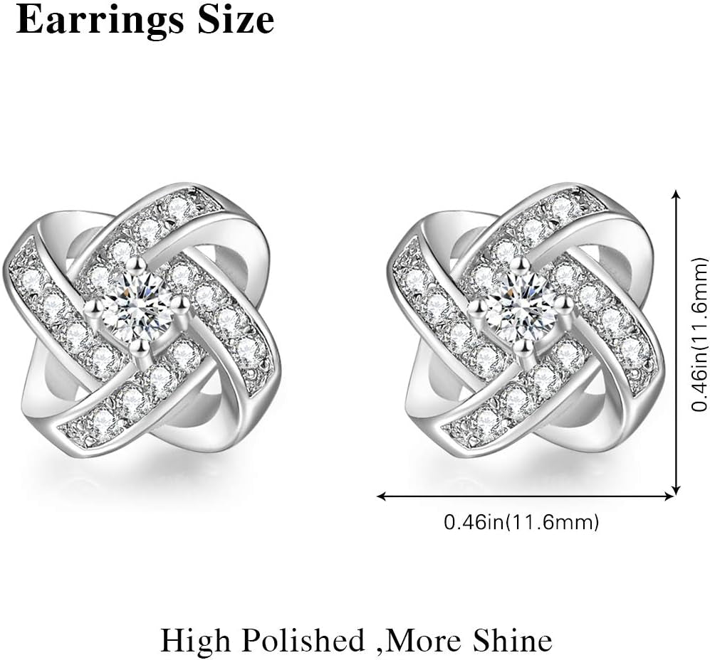 Bridesmaids Gift Set of 6 or 4 Stud Earrings Rose Gold Knot Bridesmaid Earring for Women I Couldn’T Tie a Knot without You Wedding Proposal Hypoallergenic Jewelry