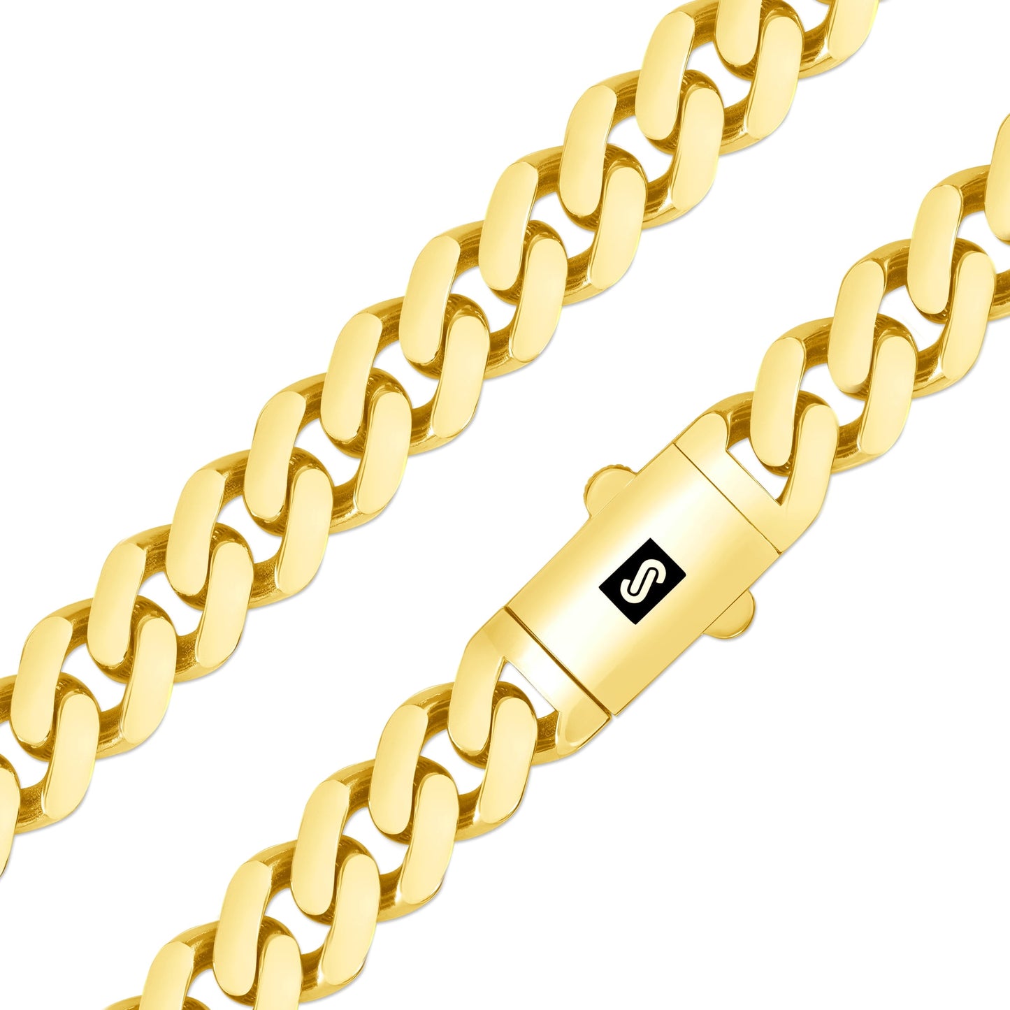 14K Real Yellow Gold Royal Monaco 11Mm Miami Cuban Link Bracelet (7"-9") Italian Jewelry for Men & Women