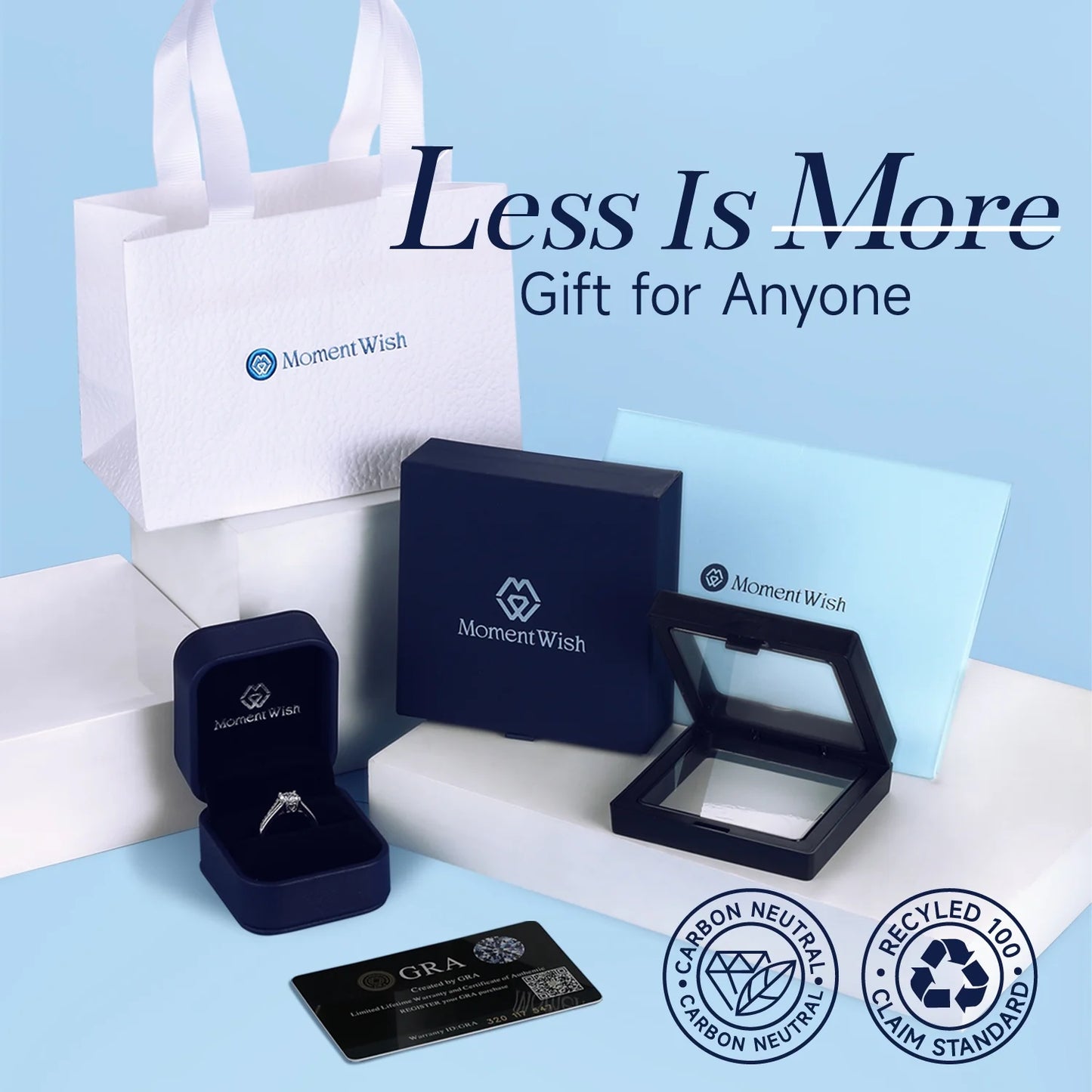 14K White Gold Plated Lab-Grown Diamond Solitaire Engagement Ring 1 Carat D Color VVS1 Moissanite Promise Rings for Women Size6.5