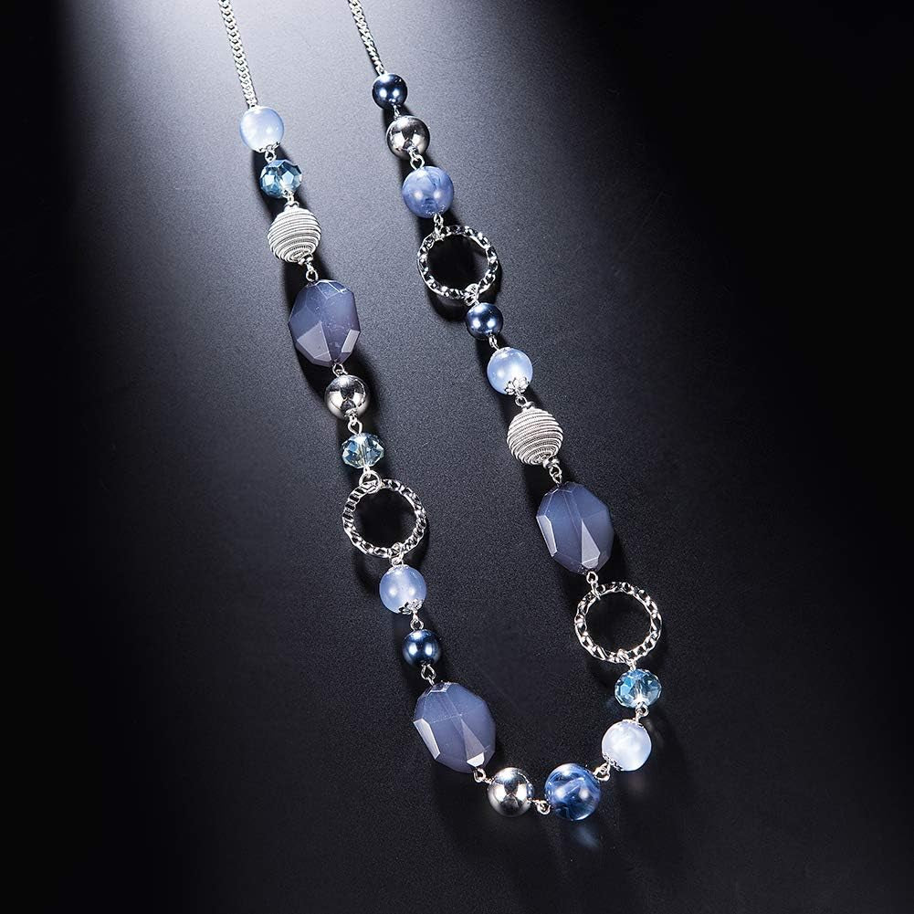 Long Beaded Necklaces for Women - Sweater Chain Fashion Jewelry Necklace Gifts for Women