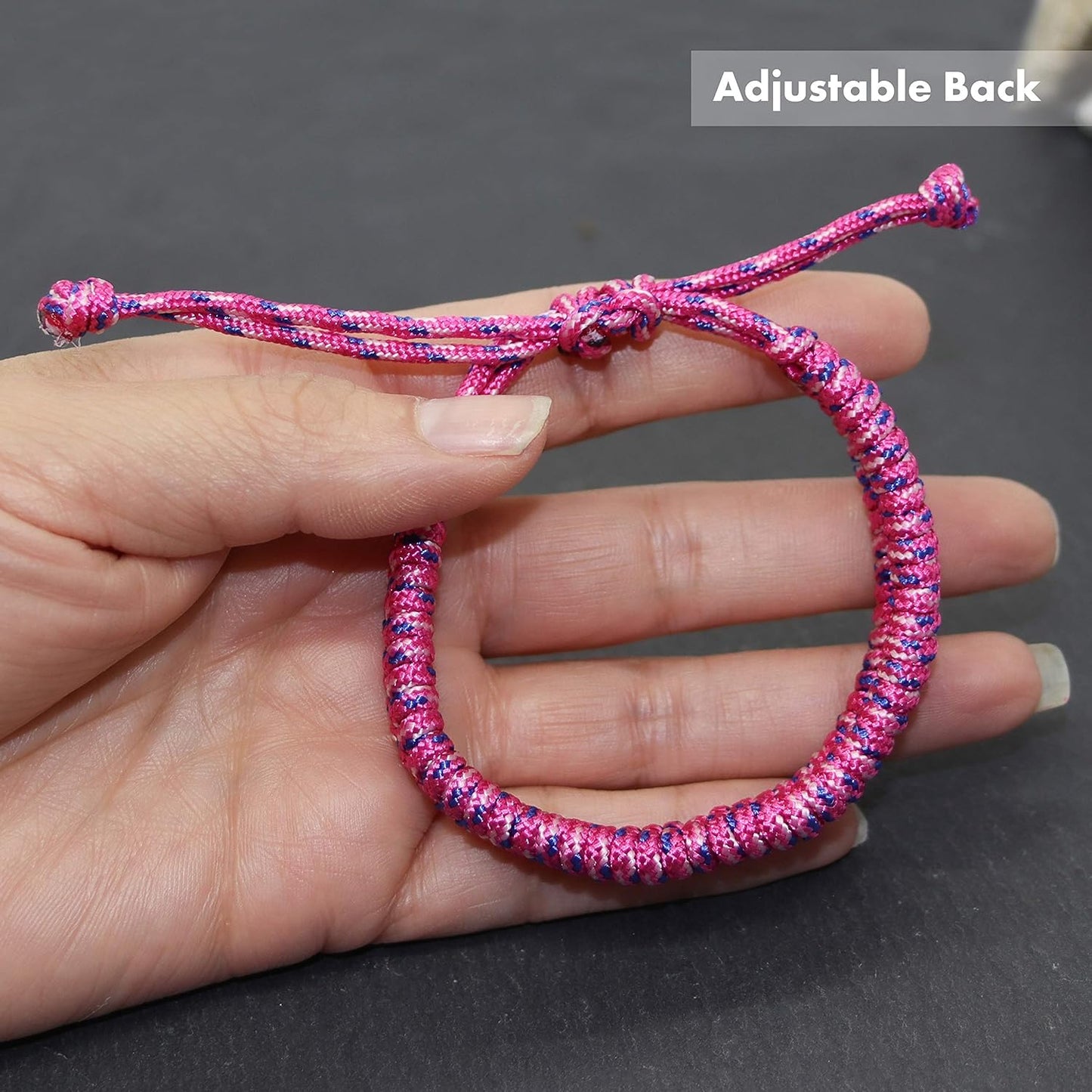 6 Paracord Friendship Bracelets for Boys, Parachute Cord Braided Bracelet Set, Woven Braid String Jewelry, Easter Basket Fillers for Teens, Teenage Stocking Stuffers, Camping Party Favors