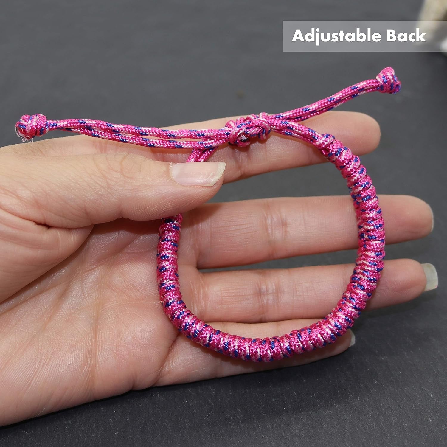 6 Paracord Friendship Bracelets for Boys, Parachute Cord Braided Bracelet Set, Woven Braid String Jewelry, Easter Basket Fillers for Teens, Teenage Stocking Stuffers, Camping Party Favors