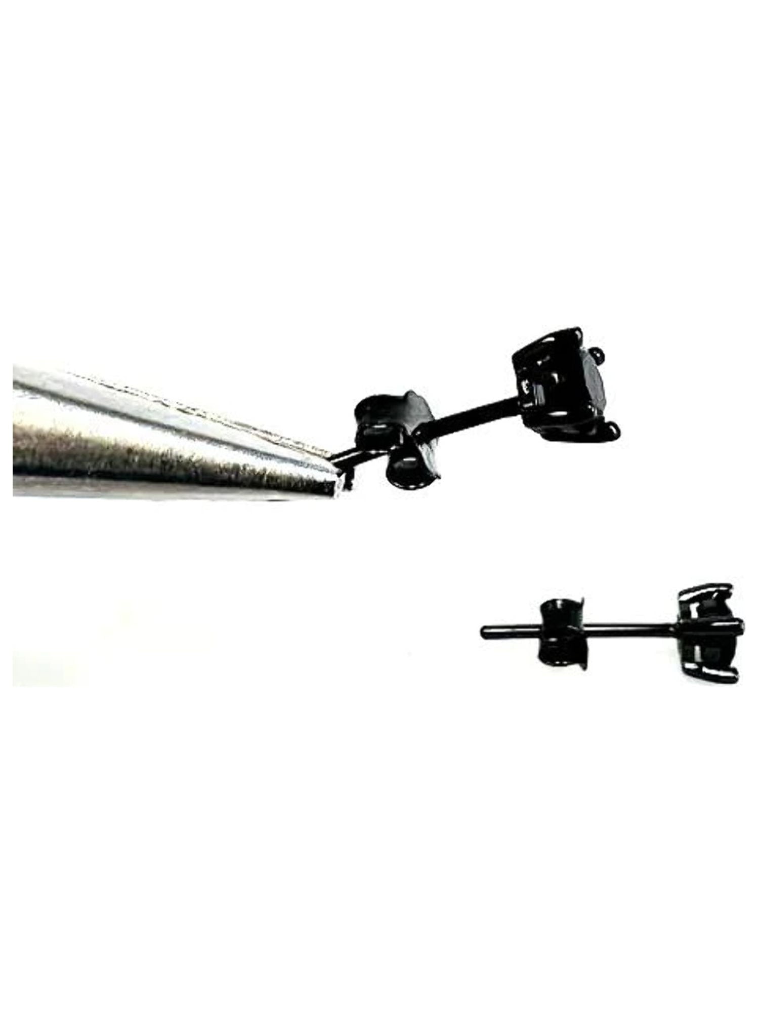 925 Sterling Silver Black Stud Earrings for Womens Mens / Dainty Earrings Jewelry / Womens Ear Piercing / Black Earrings / Aretes De Plata