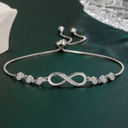 New Fine 925 Sterling Silver Pretty Crystal Bracelets for Women Fashion Jewelry Party Wedding Accessories Valentine'S Day Gifts