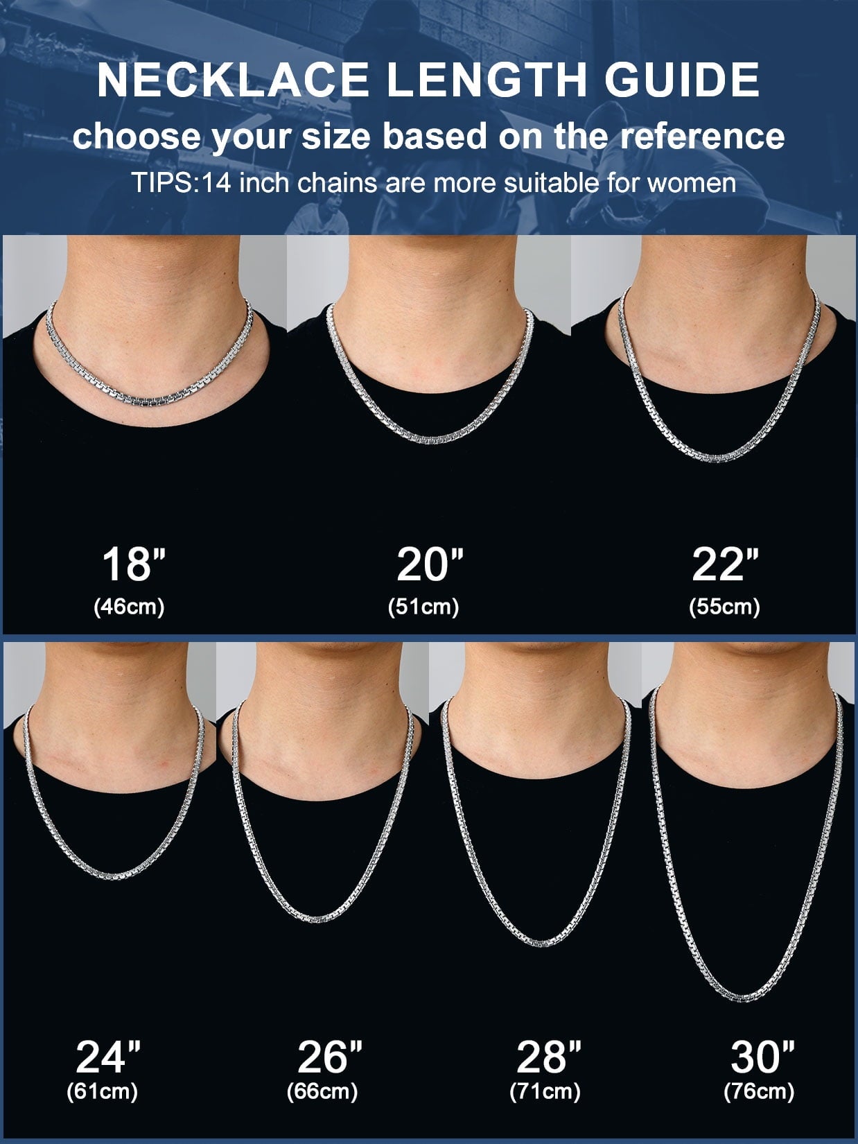 Stainless Steel Flat Box Chain Male Necklace 20Inch 6Mm Hip Hop Jewelry