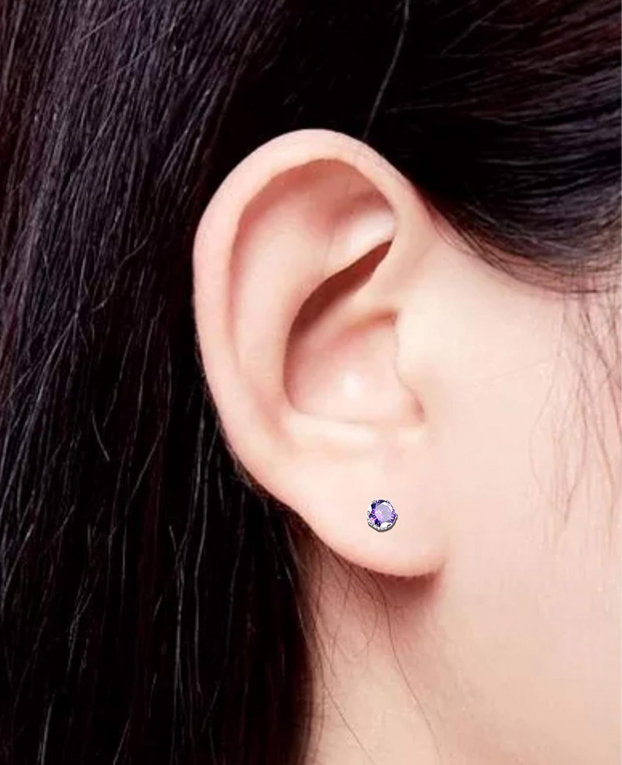 7-14 Pairs Stainless Steel CZ Stud Earrings for Women Multicolor Cubic Zirconia Cartilage Helix Earrings Set Screwback 4MM
