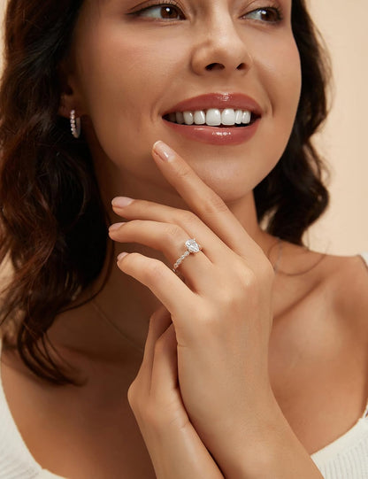 1.5CT Teardrop Engagement Rings for Women Marquise Pear Shaped Cubic Zirconia Promise Rings for Her Size 4-12