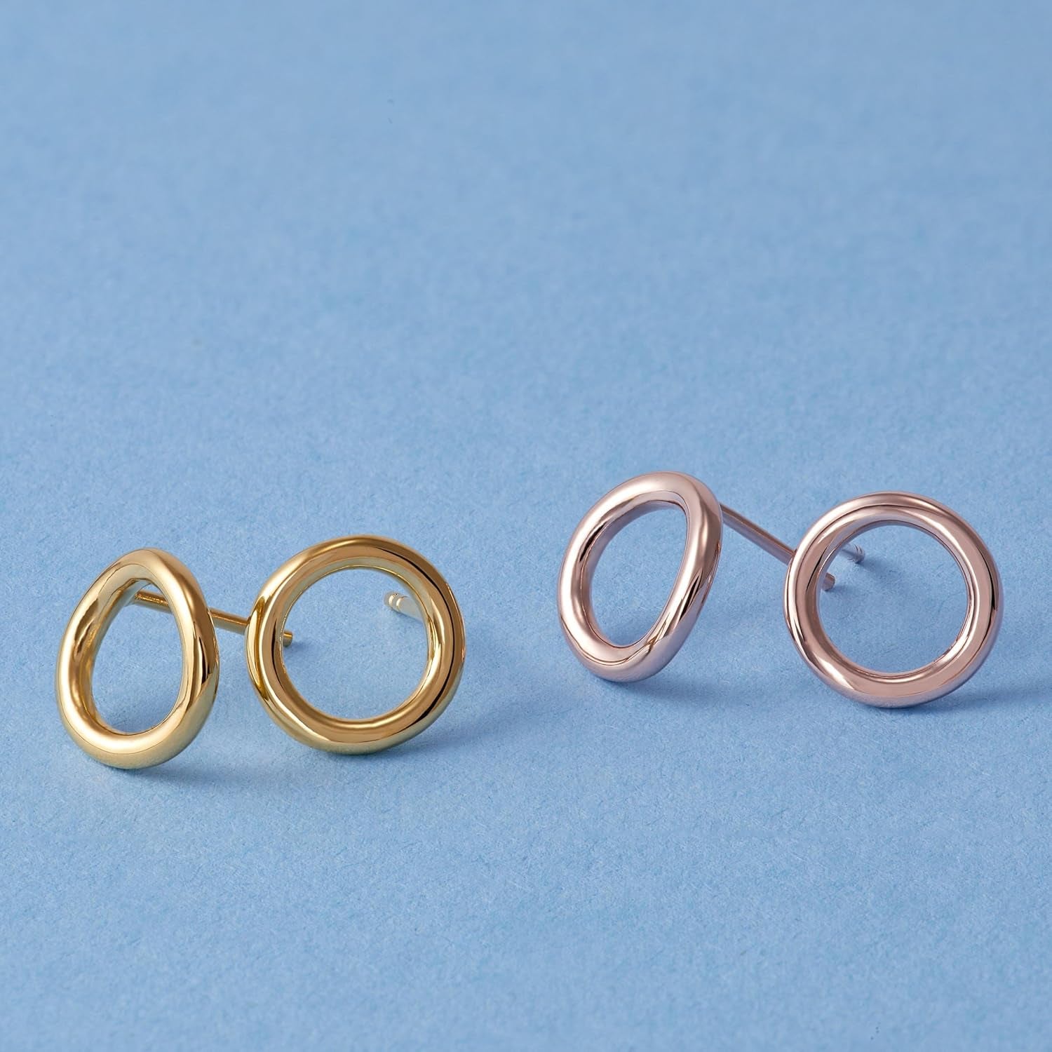 'Karma' Open Circle Stud Earrings in Sterling Silver
