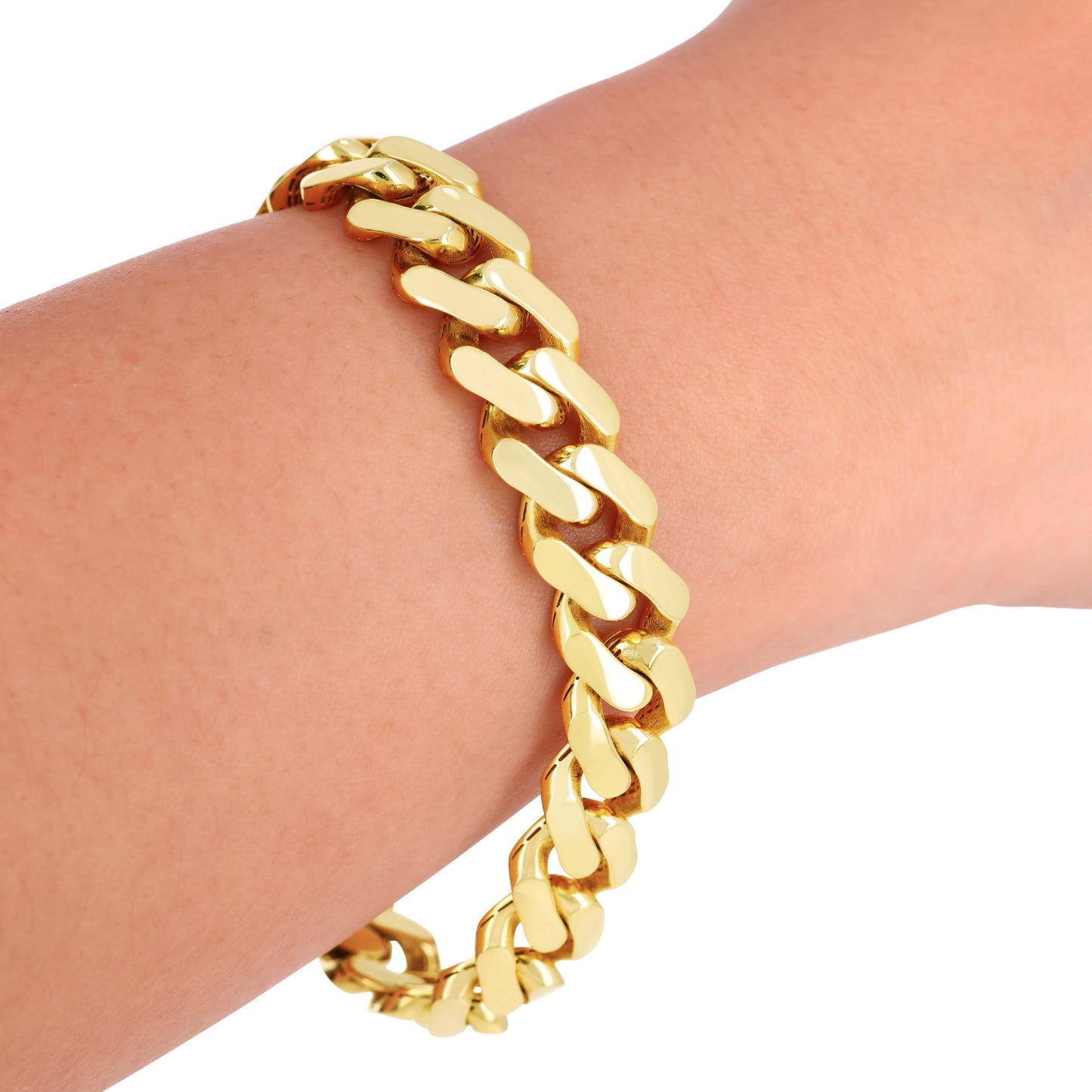 14K Real Yellow Gold Royal Monaco 11Mm Miami Cuban Link Bracelet (7"-9") Italian Jewelry for Men & Women