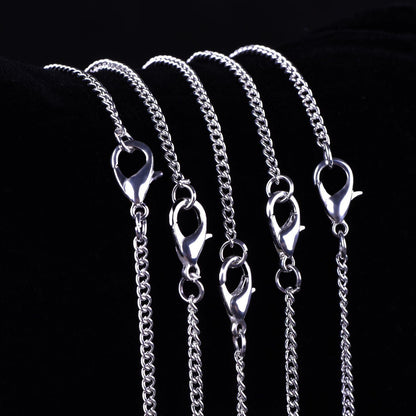 12 Pack Iron DIY Chain Necklaces Lobster Clasp Link Chain Necklaces Silver Plated (18 Inch)