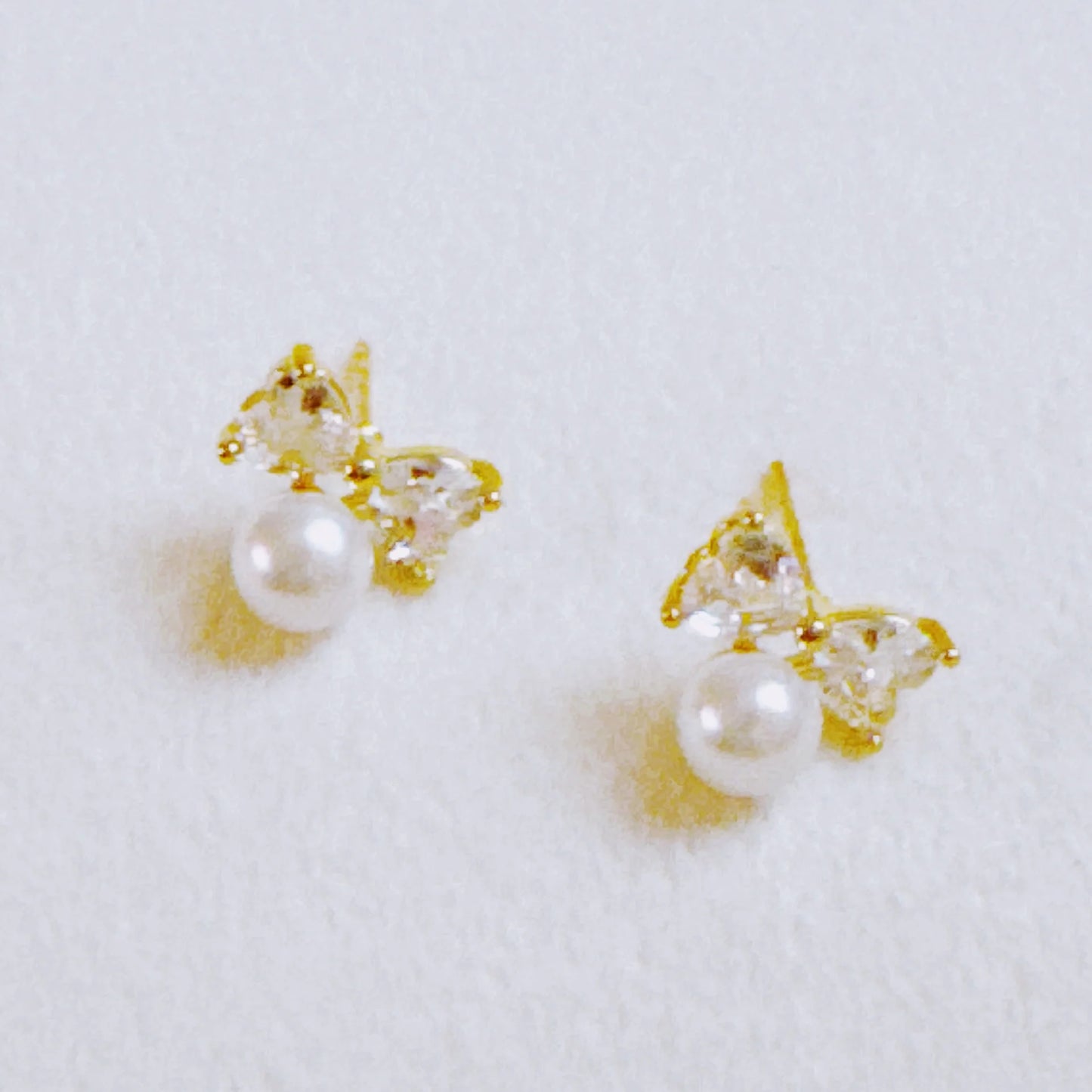 Lovely Pearl Duo Stud Earrings Set of 2