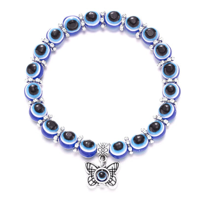 Turkish Lucky Evil Eye Bracelets Blue Evil Eye Bead Bracelet Men Women Handmade Lucky Jewelry Charm Bracelet Female Dropshipping