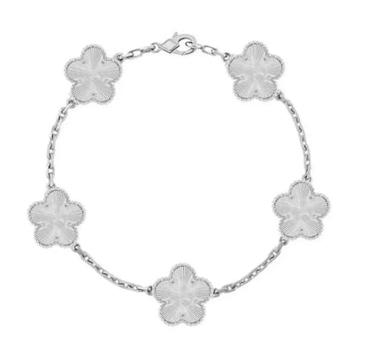 Clover Bracelet for Men and Women Jewelry Leaf Bracelets 18K Gold Silver Plate Agate Diamond Fashion Charm Chain Wedding Gift Party
