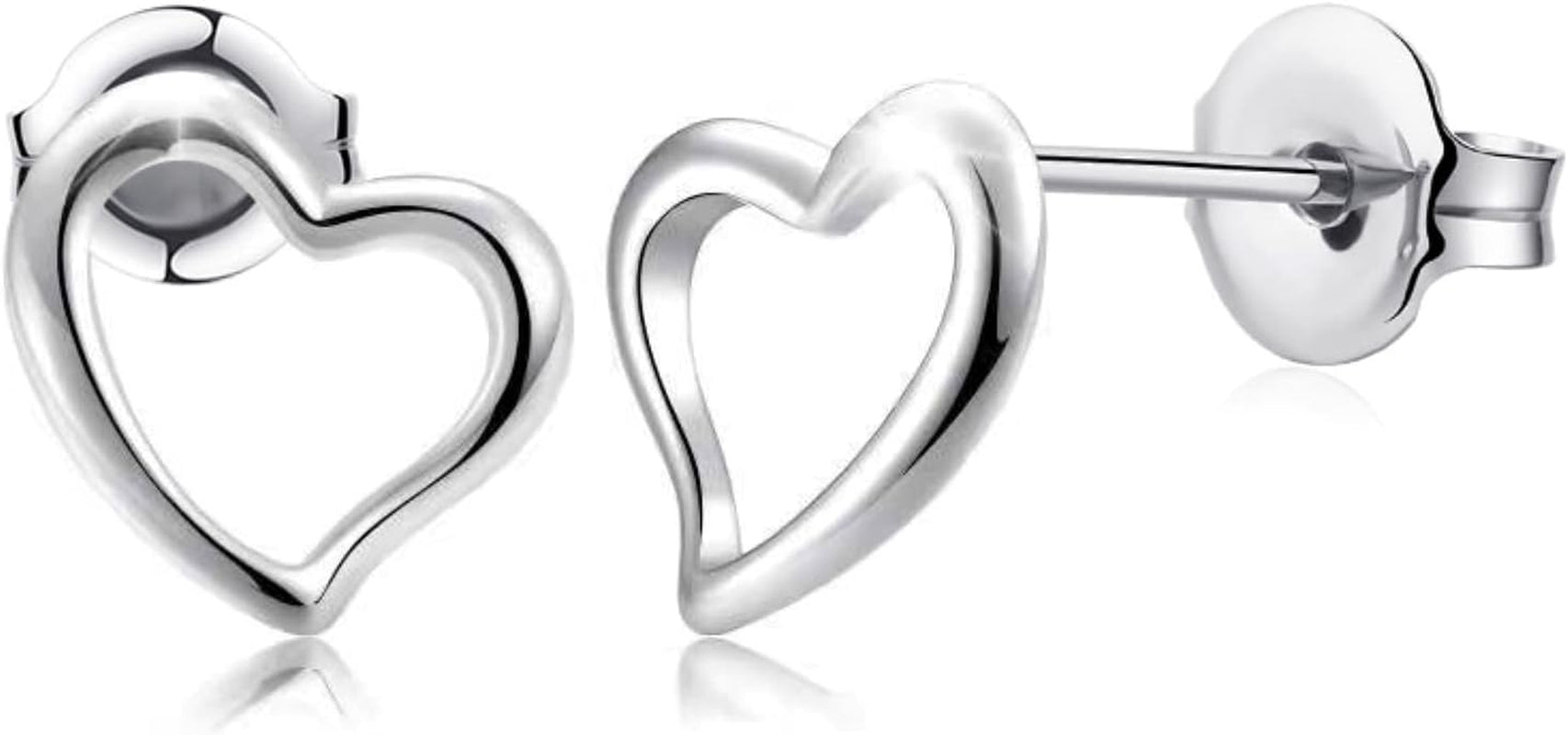 Titanium Earrings, Hypoallergenic Stud Earrings for Women Men Sensitive Ears Star/Moon/Lightning Bolt/Open Heart Premium High Polished (Shiny Grey)