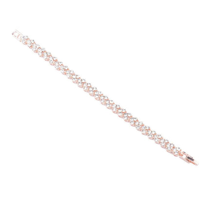 Women'S Tennis Bracelets Luxury Slender Rose Gold Plated Bracelet with Sparkling Cubic Zirconia Bracelet Jewelry Gifts for Her