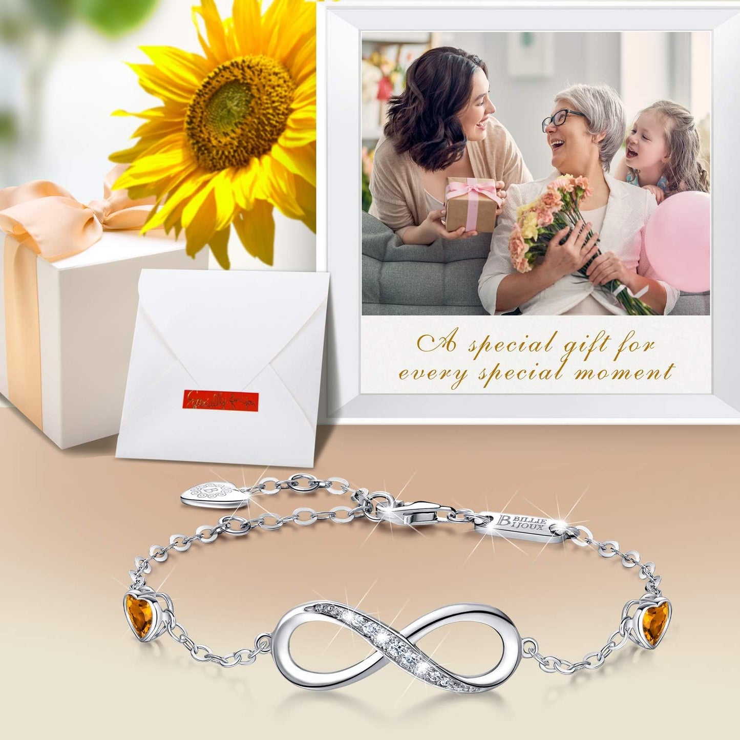 Infinity Love Bracelets for Women 925 Sterling Silver Womens Bracelet Love Symbol Charm Adjustable Bracelet Jewelry