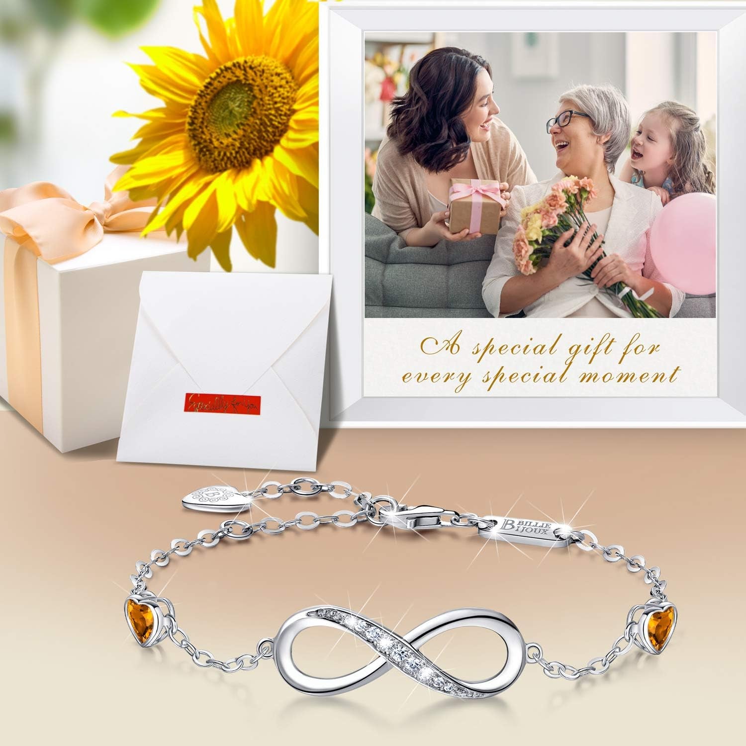 Infinity Love Bracelets for Women 925 Sterling Silver Womens Bracelet Love Symbol Charm Adjustable Bracelet Jewelry
