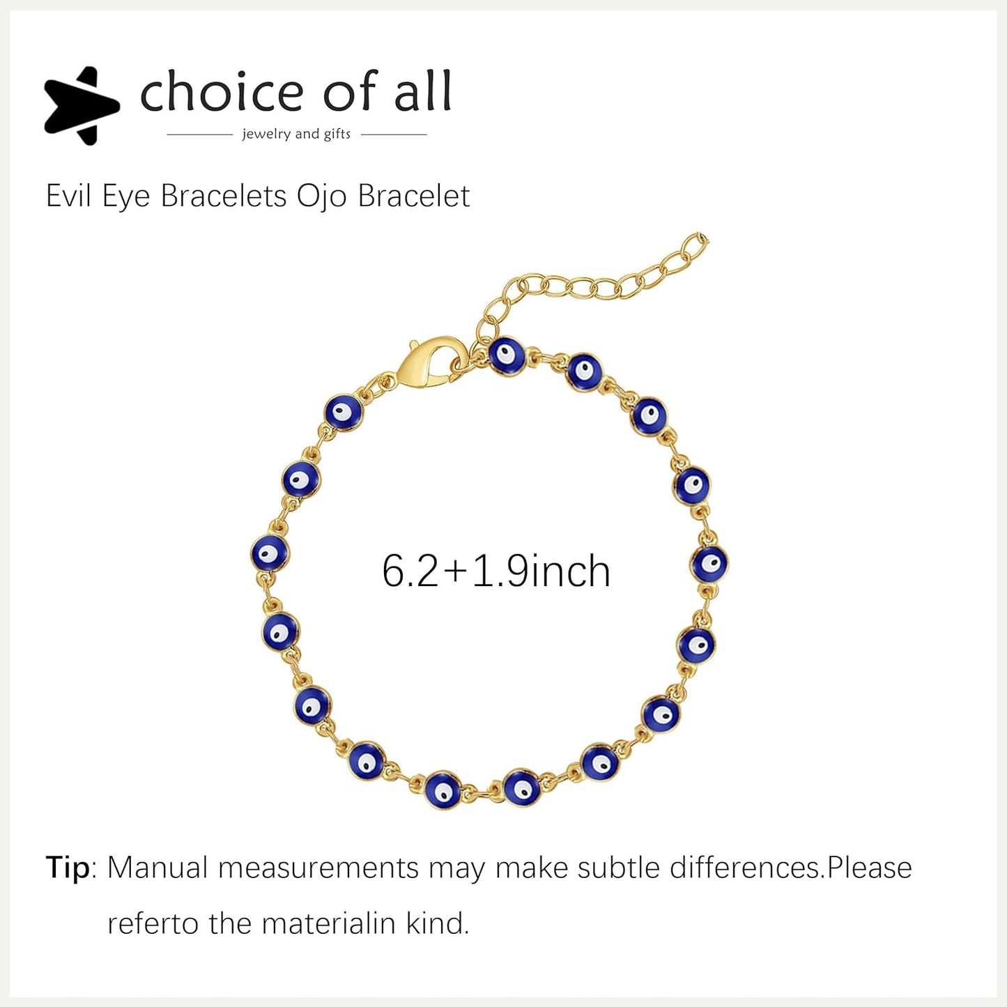 Dainty Gold Bracelets for Women Trendy Evil Eye Bracelets Hand Chain Bracelet Turkish Lucky Hand Jewelry Gifts