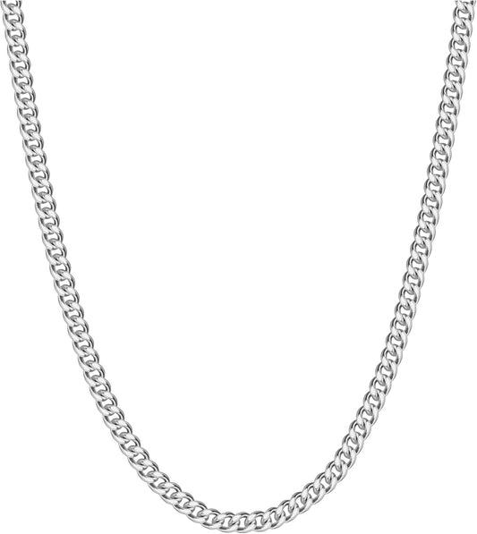 Mnes Gifts Cuban Link Chain for Men Stainless Steel Mens Necklaces 5Mm Neck Chains Accessories Jewelry for Men 18/20/22/24/30 Inch