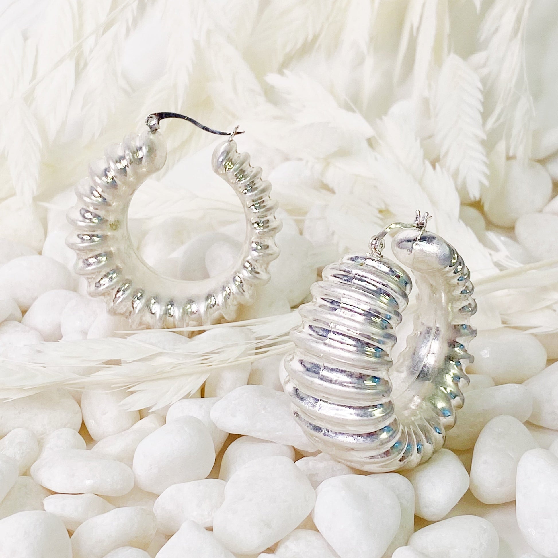 Bold in Pleats Hoop Earrings